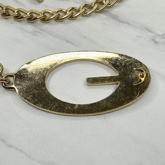 Guess Curb Chain Link Belt One Size (OS) Gold Tone G Logo Designer Y2K ✨ main image 12
